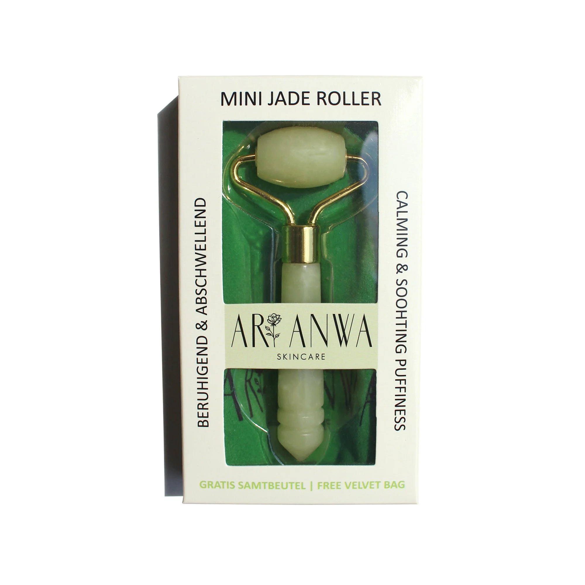 ARI ANWA Skincare Mini Gesichtsroller – Rosenquarz, Jade oder Amethyst
